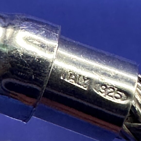 Sterling Italian Basket Weave Bracelet w/ Crystal Accents. Magnetic Closure - Picture 8 of 16